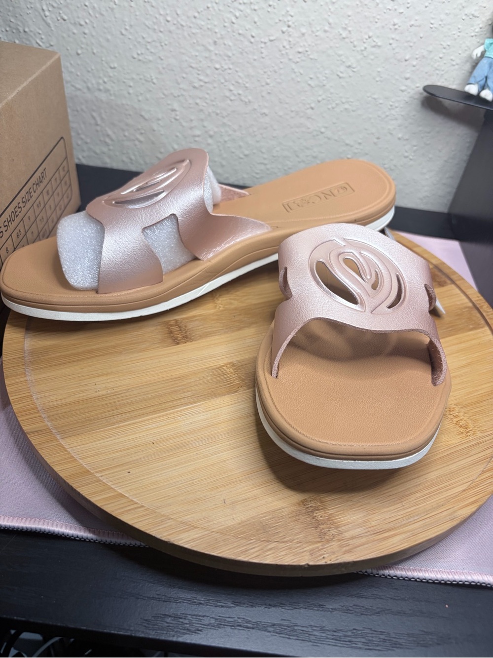 Women’s Slide Sandals in Rose Gold - Casual Comfort